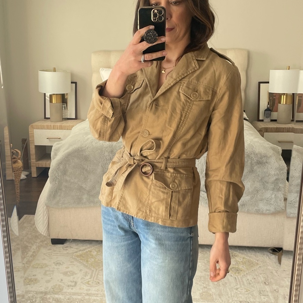 Banana Republic Khaki Utility Belted Jacket